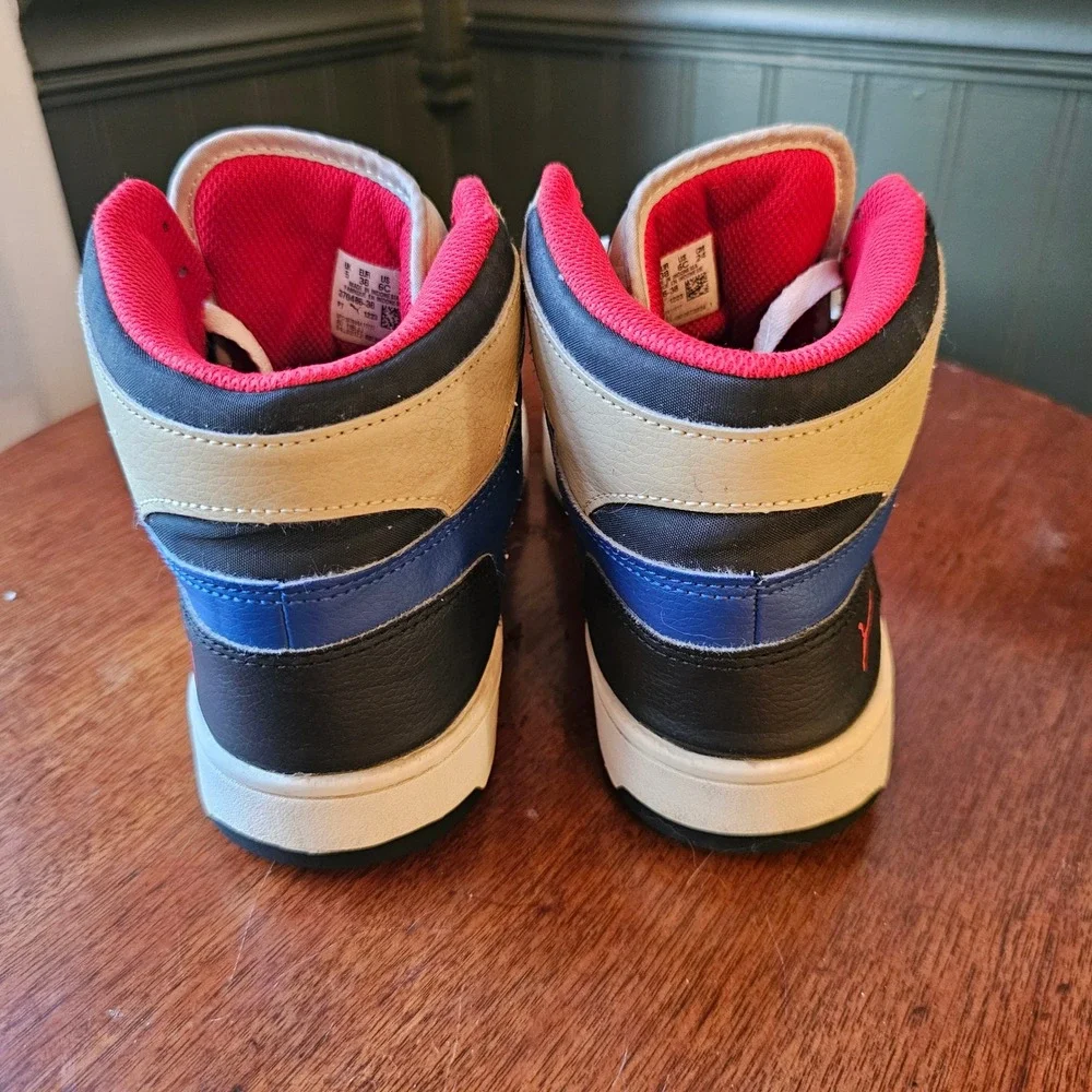 Puma Rebound LayUp‎ SL Kids High Top Sneakers Tan Black Blue 370486-38 Size 6C